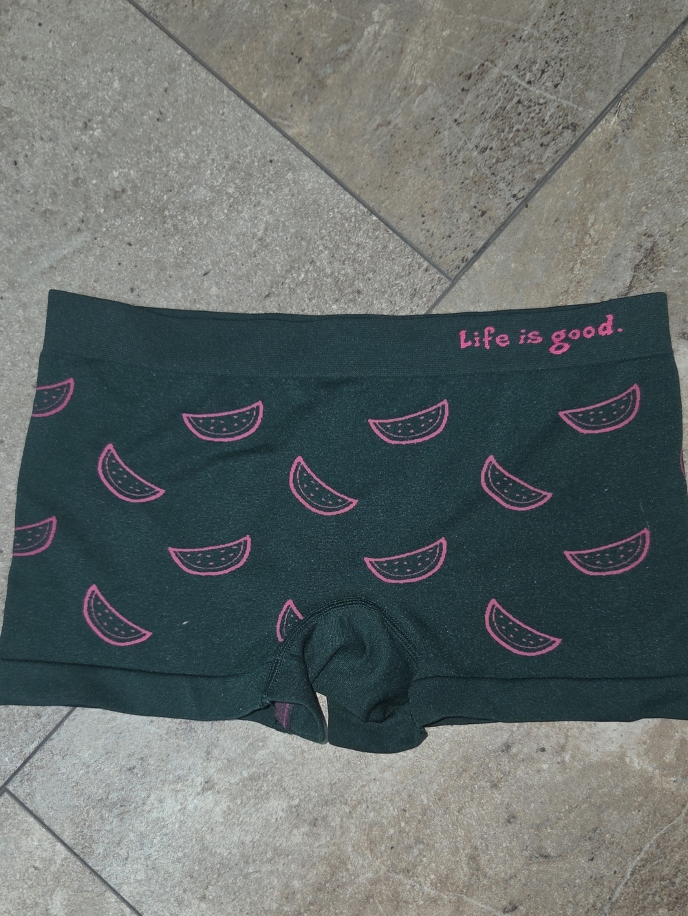 - Life is Good Women's Dark Green Watermelon Print Shorts